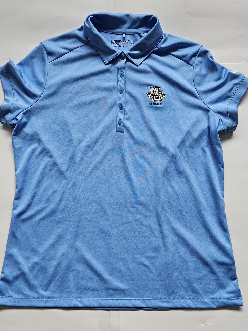 Nike Womem Blue Short-Sleeve Polo with Embroidered Club Crest Sz. XL